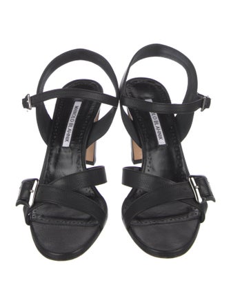 Manolo Blahnik Leather Slingback Sandals