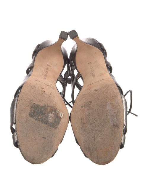 Manolo Blahnik Leather Cutout Accent Gladiator Sandals