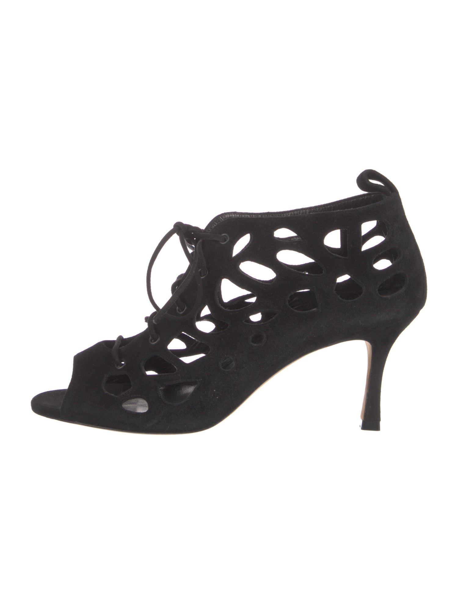 Manolo Blahnik Suede Cutout Accent Gladiator Sandals