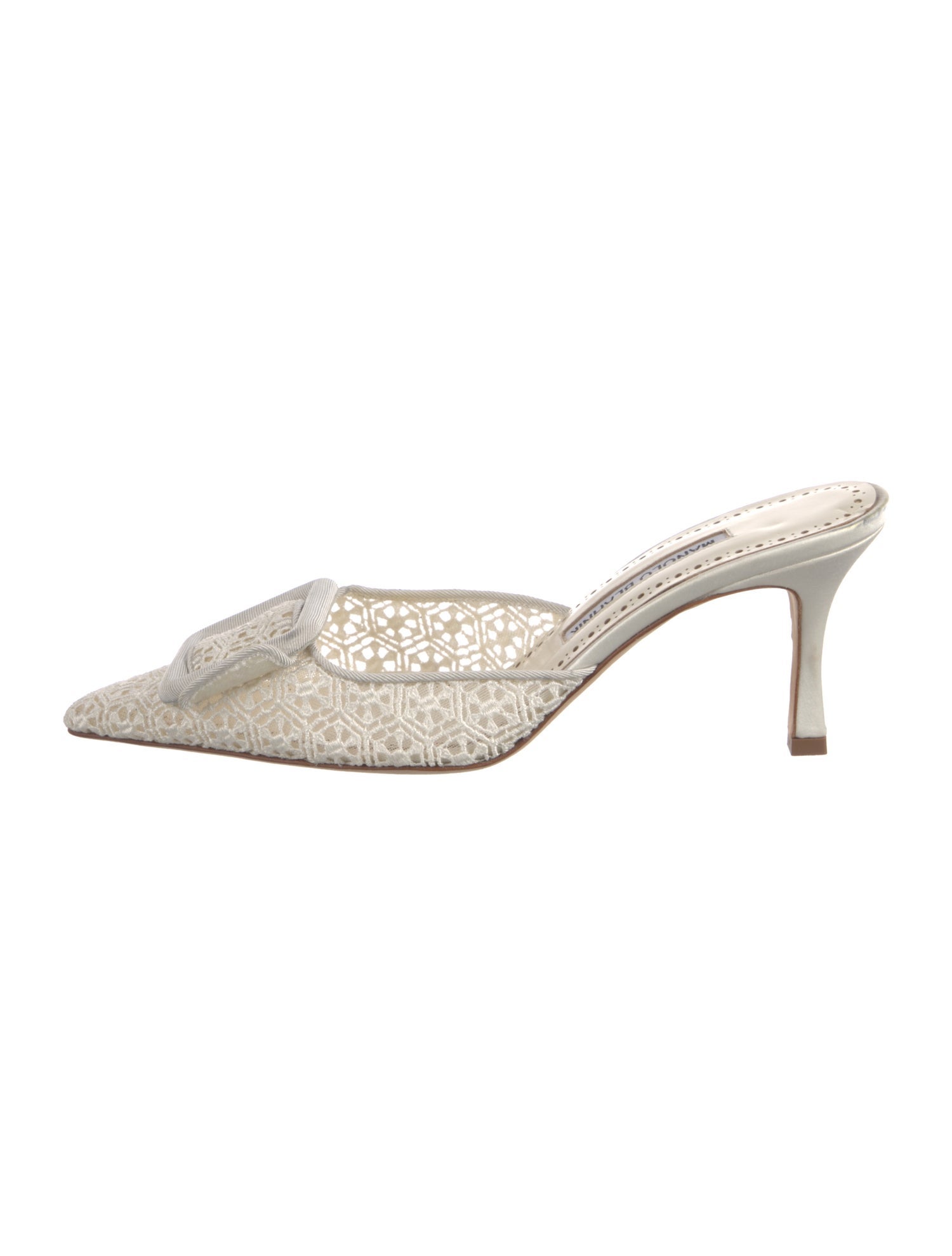 Manolo Blahnik Lace Lace Pattern Mules
