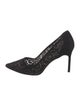 Manolo Blahnik Ponyhair Lace Pattern Pumps