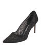 Manolo Blahnik Ponyhair Lace Pattern Pumps