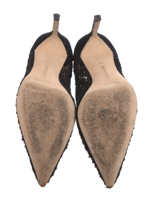 Manolo Blahnik Ponyhair Lace Pattern Pumps