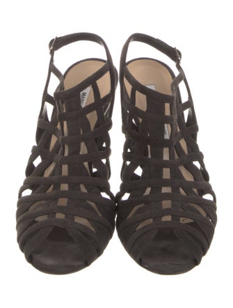 Manolo Blahnik Suede Cutout Accent Gladiator Sandals