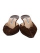 Manolo Blahnik Suede Raw-Edge Trim Mules