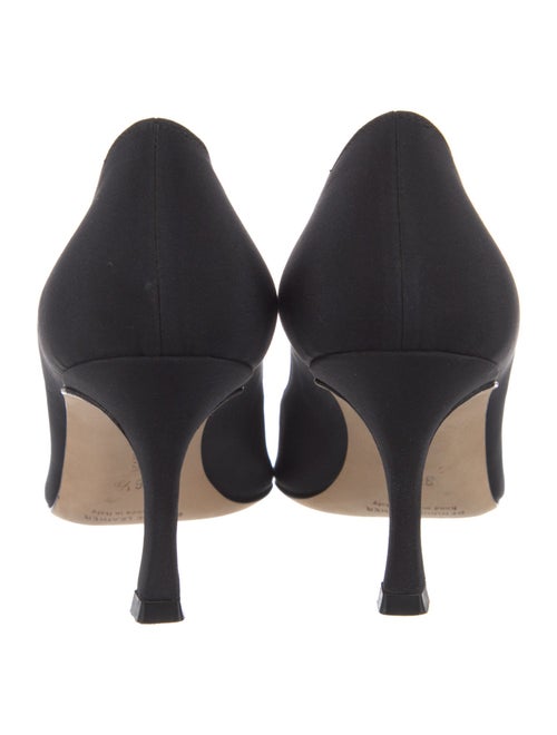 Manolo Blahnik Satin Crystal Embellishments Pumps
