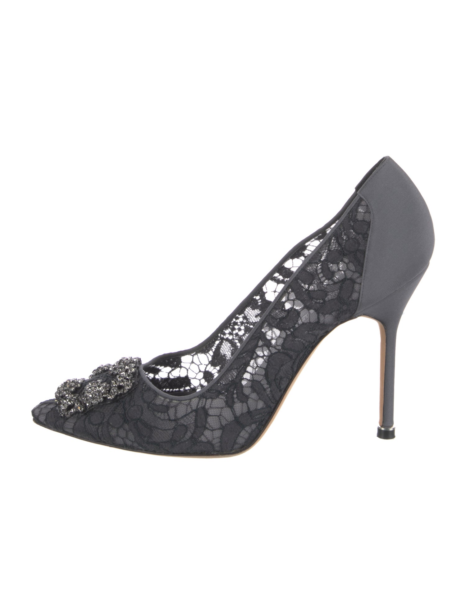 Manolo Blahnik Lace Floral Print Pumps