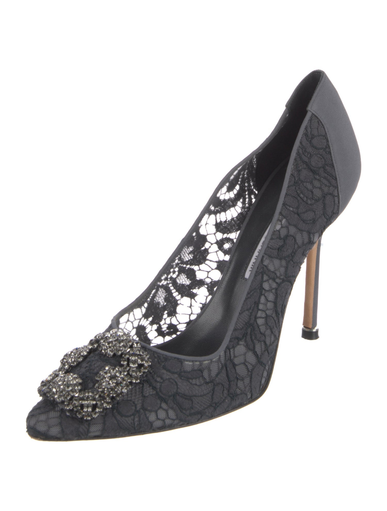 Manolo Blahnik Lace Floral Print Pumps