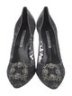 Manolo Blahnik Lace Floral Print Pumps