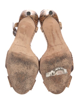 Manolo Blahnik Snakeskin Animal Print Slingback Pumps