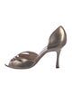 Manolo Blahnik Leather Cutout Accent D'Orsay Pumps