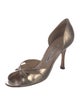Manolo Blahnik Leather Cutout Accent D'Orsay Pumps