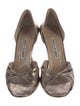 Manolo Blahnik Leather Cutout Accent D'Orsay Pumps