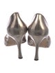 Manolo Blahnik Leather Cutout Accent D'Orsay Pumps