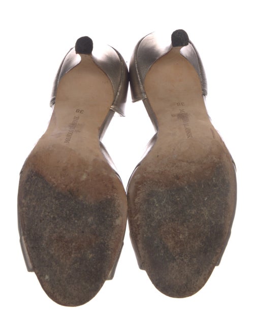 Manolo Blahnik Leather Cutout Accent D'Orsay Pumps