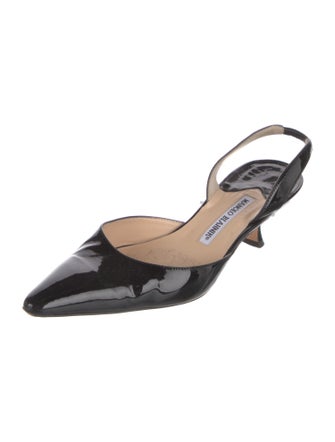 Manolo Blahnik Carolyne Patent Leather Slingback Pumps