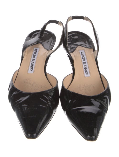 Manolo Blahnik Carolyne Patent Leather Slingback Pumps