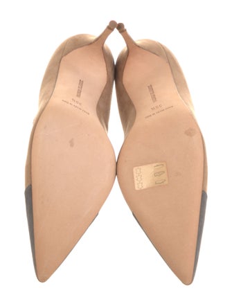 Manolo Blahnik Suede Colorblock Pattern Pumps