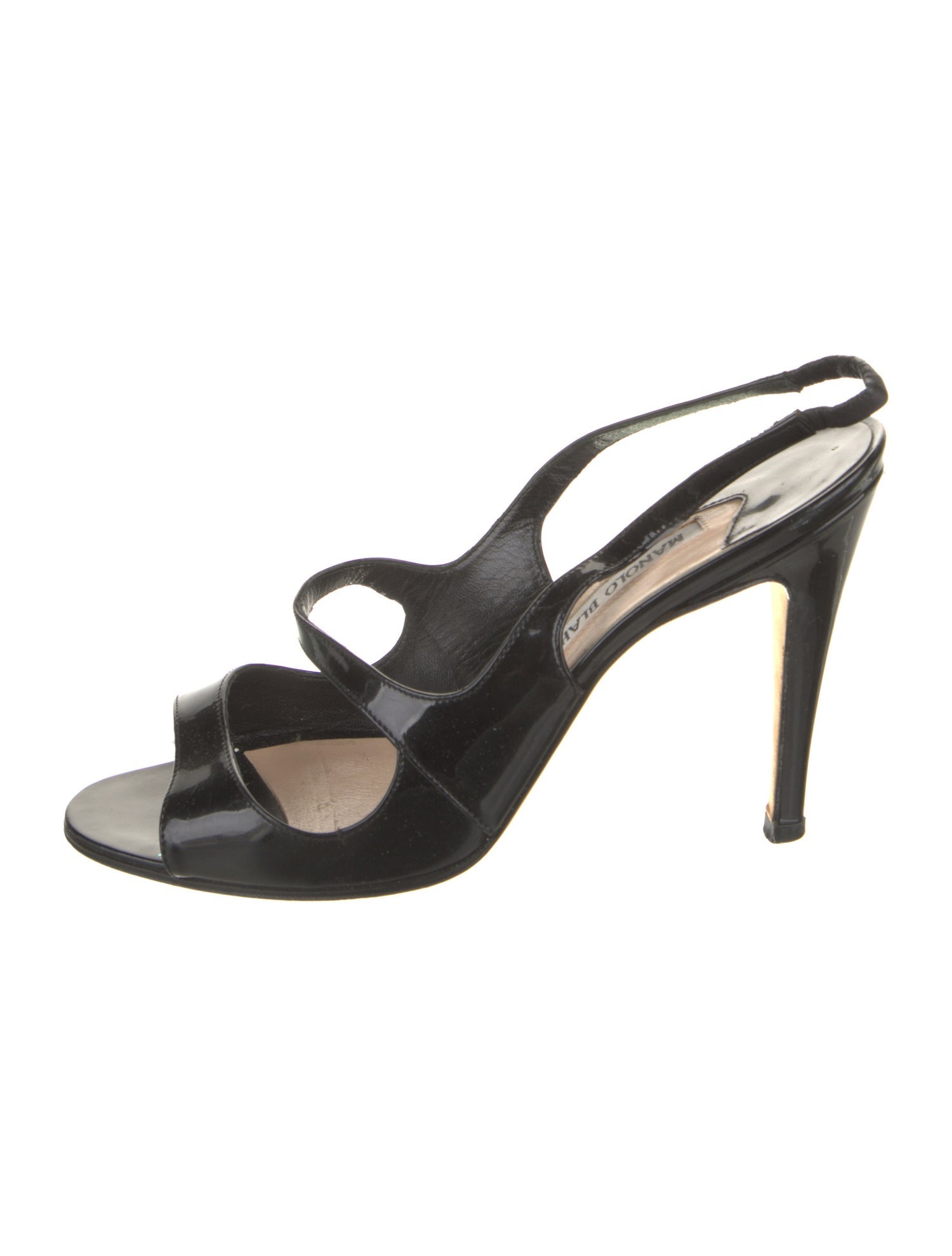 Manolo Blahnik Patent Leather Slingback Sandals