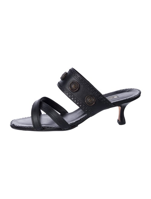 Manolo Blahnik Leather Slides