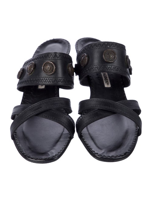 Manolo Blahnik Leather Slides