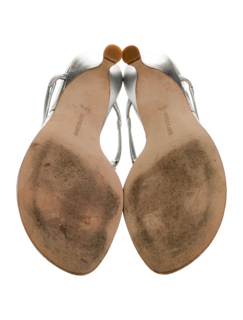 Manolo Blahnik Leather T-Strap Sandals