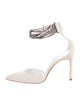 Manolo Blahnik Suede Chain-Link Accents D'Orsay Pumps