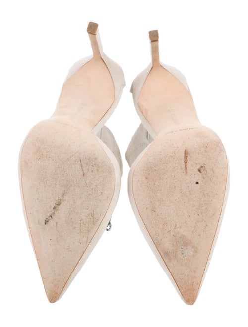 Manolo Blahnik Suede Chain-Link Accents D'Orsay Pumps