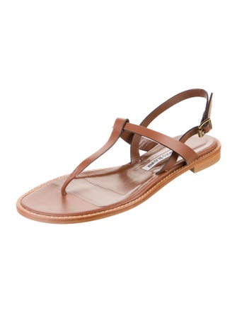 Manolo Blahnik Leather T-Strap Sandals