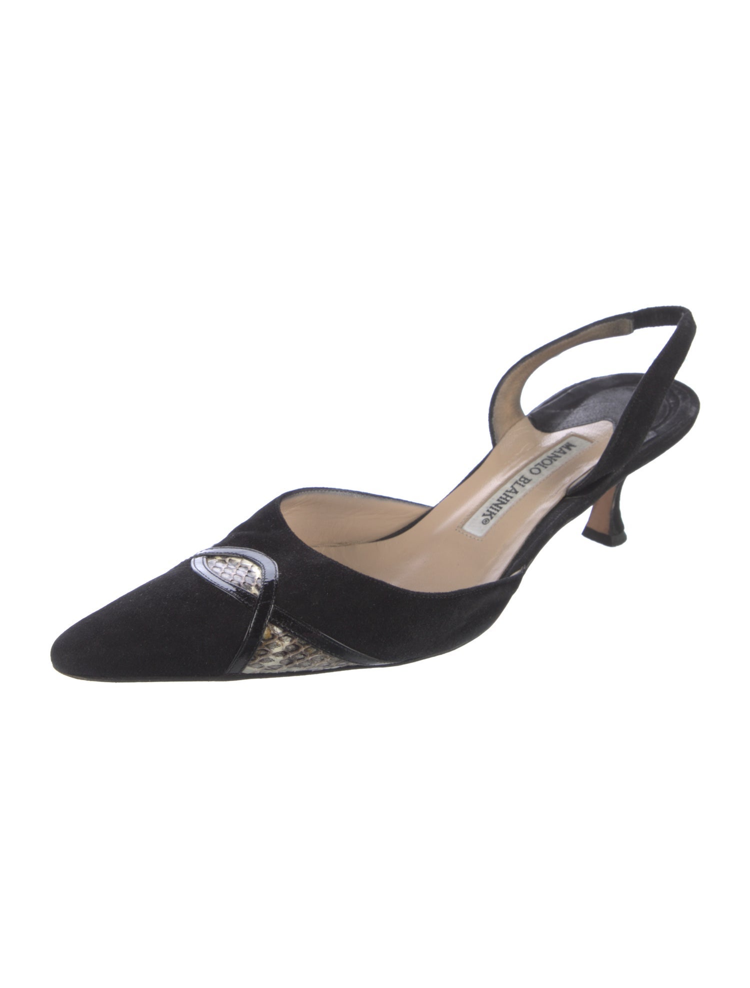 Manolo Blahnik Suede Slingback Pumps