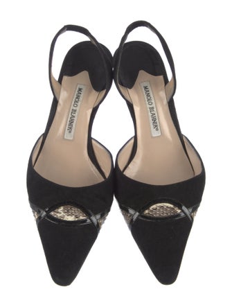 Manolo Blahnik Suede Slingback Pumps