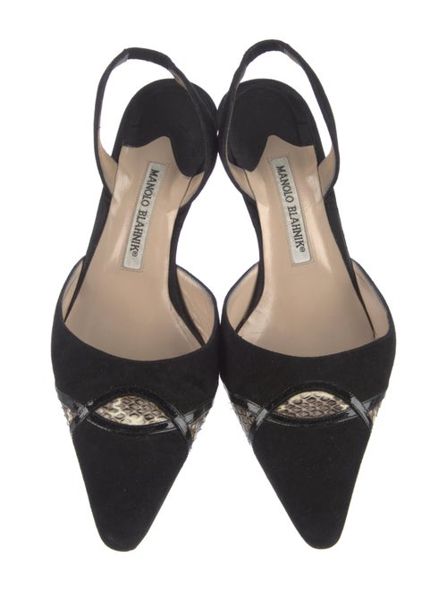 Manolo Blahnik Suede Slingback Pumps
