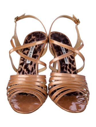 Manolo Blahnik Patent Leather Slingback Sandals