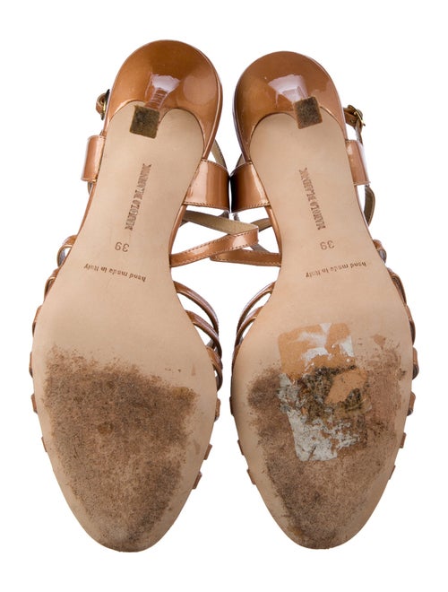 Manolo Blahnik Patent Leather Slingback Sandals