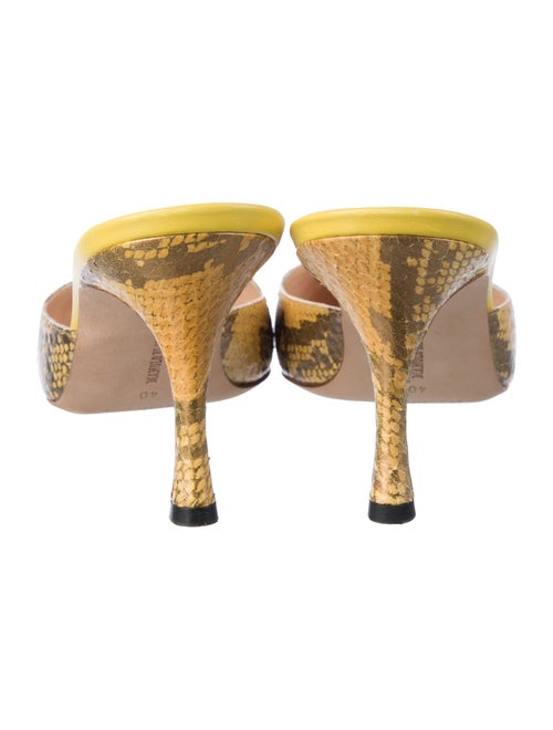 Manolo Blahnik Snakeskin Animal Print Mules