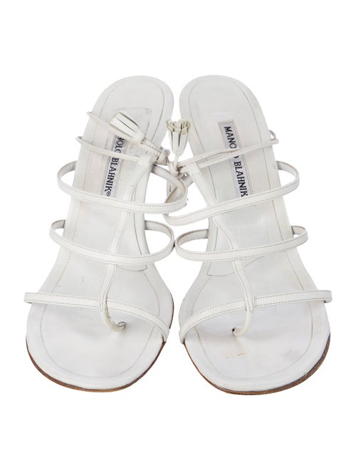 Manolo Blahnik Leather T-Strap Sandals
