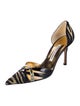 Manolo Blahnik Patent Leather Animal Print D'Orsay Pumps