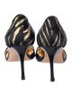 Manolo Blahnik Patent Leather Animal Print D'Orsay Pumps