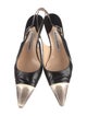 Manolo Blahnik Leather Animal Print Slingback Pumps