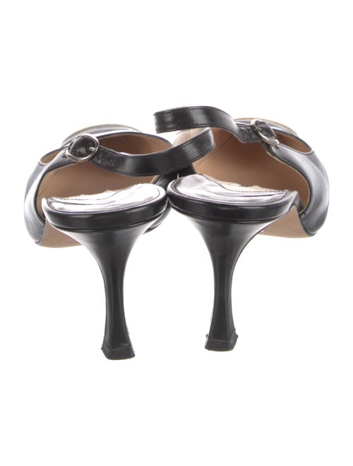 Manolo Blahnik Leather Animal Print Slingback Pumps