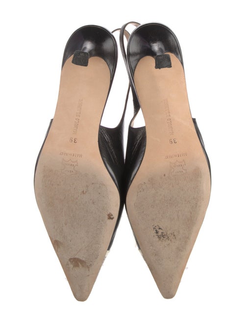 Manolo Blahnik Leather Animal Print Slingback Pumps