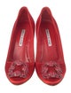 Manolo Blahnik Satin Crystal Embellishments Pumps