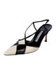 Manolo Blahnik Patent Leather Colorblock Pattern Slingback Pumps