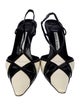 Manolo Blahnik Patent Leather Colorblock Pattern Slingback Pumps