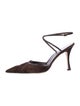 Manolo Blahnik Suede Keyhole Accent Slingback Pumps