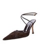 Manolo Blahnik Suede Keyhole Accent Slingback Pumps