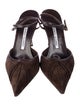 Manolo Blahnik Suede Keyhole Accent Slingback Pumps