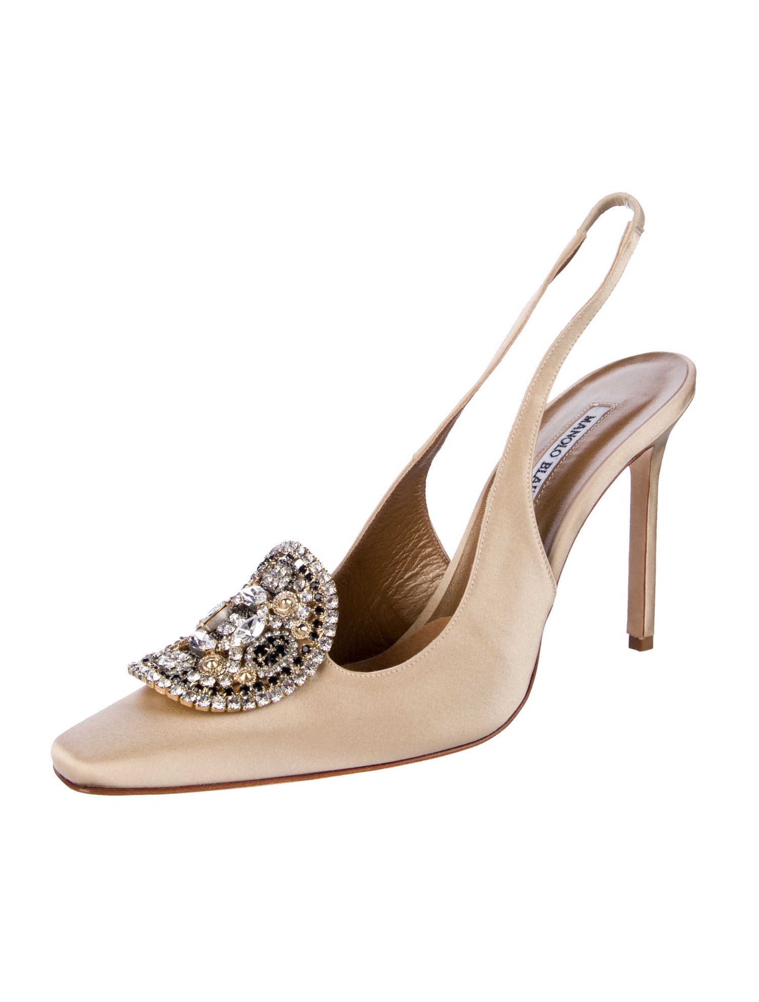 Manolo Blahnik Satin Slingback Pumps
