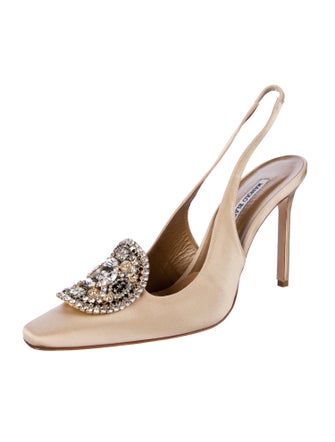 Manolo Blahnik Satin Slingback Pumps
