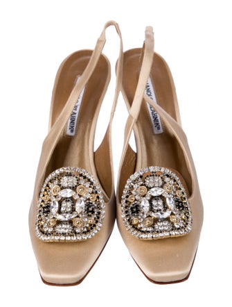 Manolo Blahnik Satin Slingback Pumps